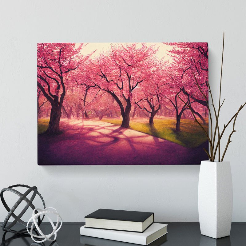 Breathtaking Cherry Blossom Trees - Wrapped Canvas, 35cm H x 50cm W x 3cm D