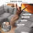 Amabilia L Shaped Upholstered Boneless Corner Modular Sectional Sofa Cloud Couch - Chenille Fabric-951997444-951997446
