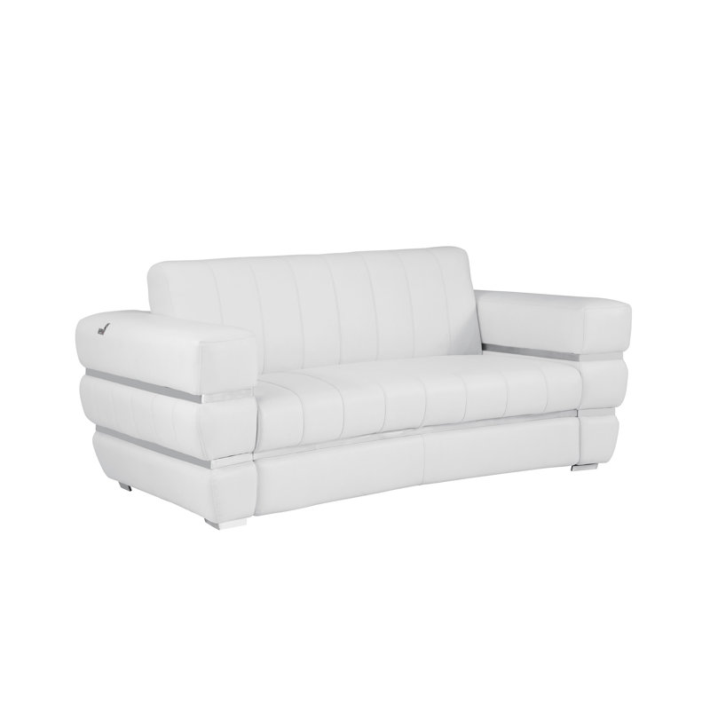 Causeuse en cuir italien Global United, Blanc