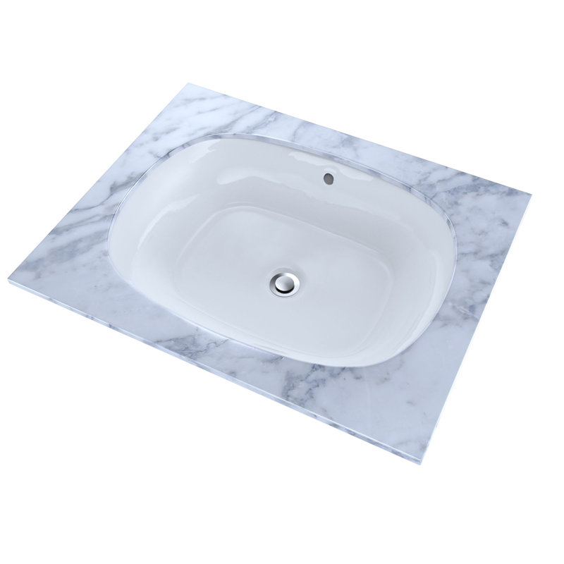 Lavabo de salle de bain ovale sous le comptoir avec coton CEFIONTECT TOTO® Maris ™ 20-5 / 16 "x 15-9 / 16", Coton