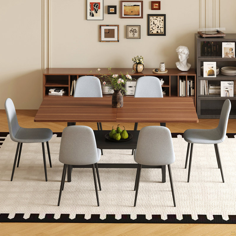 Ensemble de table et chaises, 7 pièces : table, 6 chaises