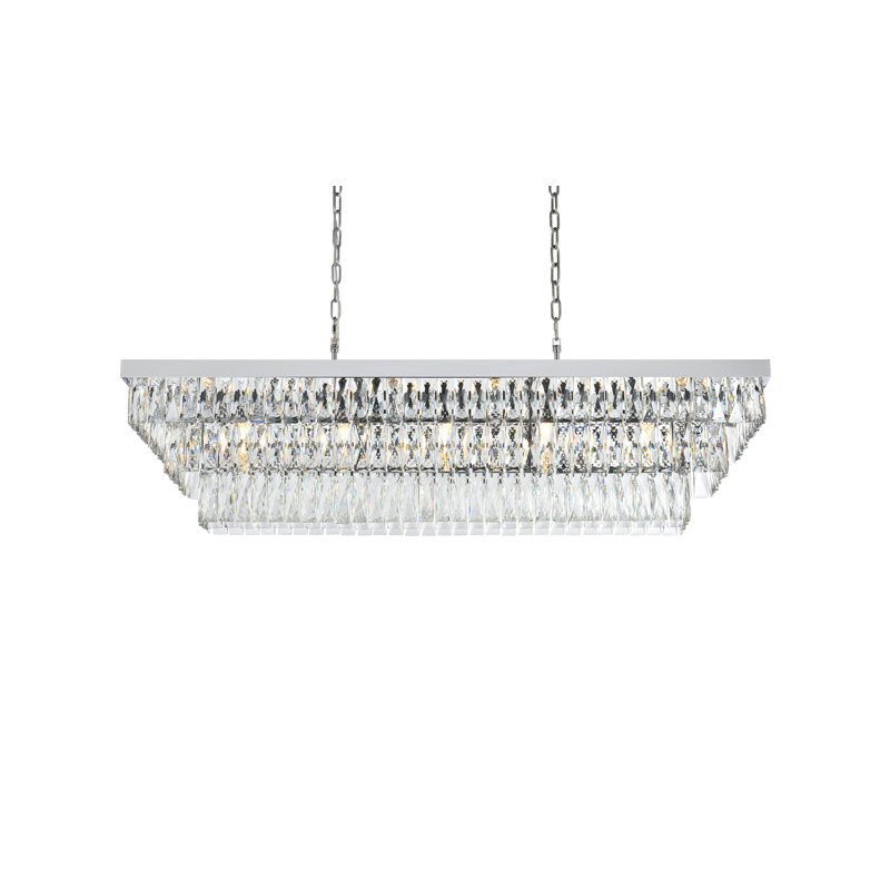 Iva 48 inch Rectangular Chandelier , Chrome
