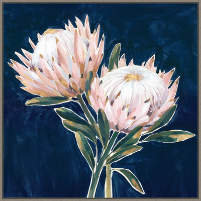 «Isabelle Z King Protea Flowers» encadrée sur toile par Isabelle Z, peinture