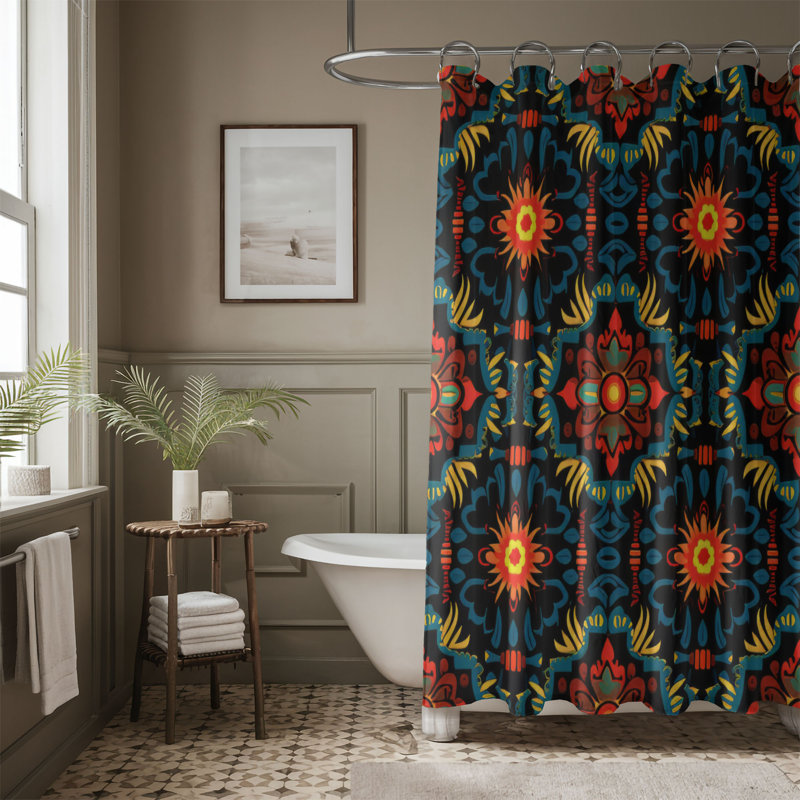 Native Prints - Rideau de douche Premium, H 74 po x l 71 po