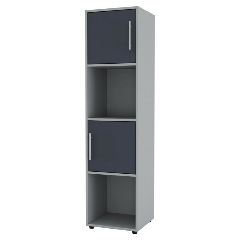 Blodwen 119cm H x 30cm W Cube Bookcase, Grey