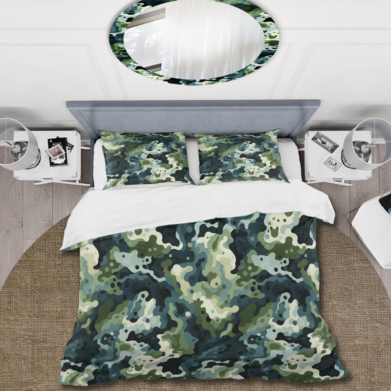 Lush Camouflage Jungle I - Ensemble de housse de couette camouflage - Polyester microfibre
