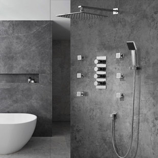 Fontana Balsamo Gold In-Wall Thermostatic Mixer Bathroom Shower