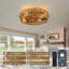 Ventilateurs de plafond en cage 19 "avec lumières et télécommande, ventilateur de plafond encastré Boho avec lumière, ventilateur de plafond réversible sans lame à 6 vitesses avec 4 ampoules. Pour le salon.