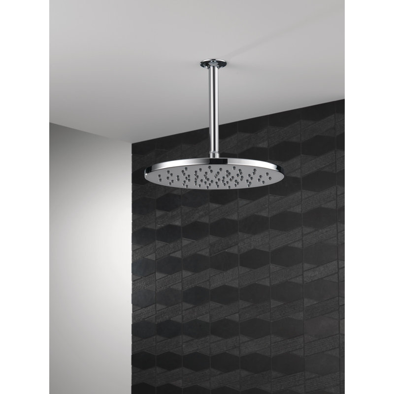 Rain Fixed Shower Head with H2Okinetic Technology, Lumicoat Chrome