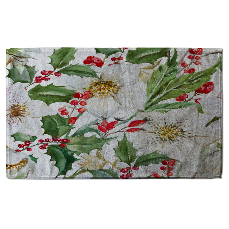 Cotton Floral Waffle Kitchen Towel