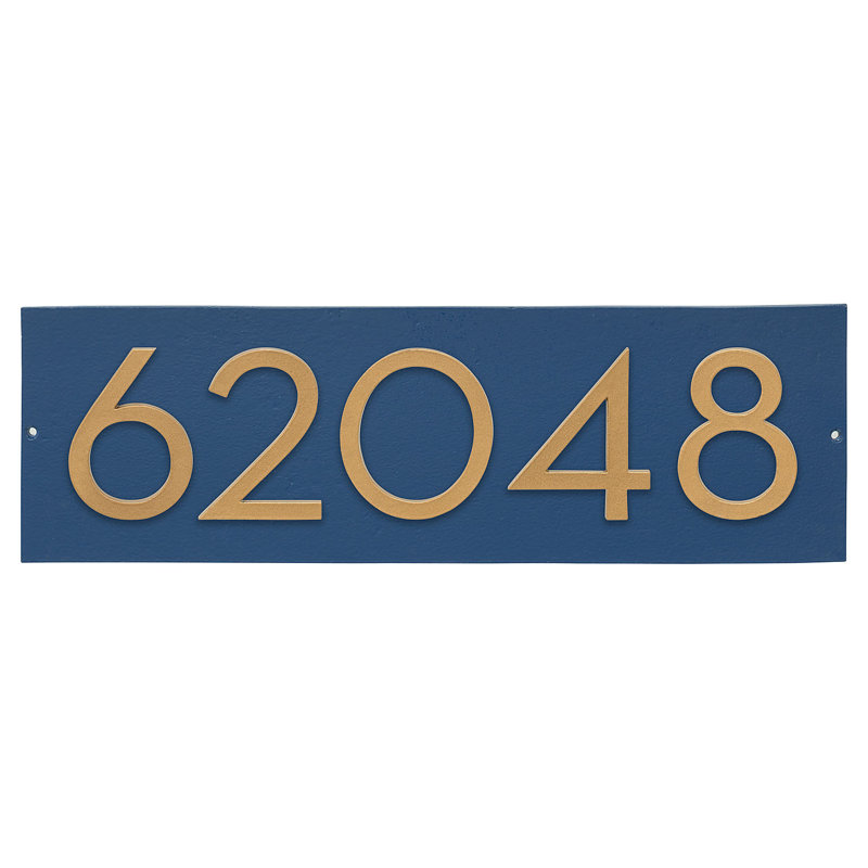 Rectangle Wall Plaque, Sea Blue/Gold, Yes