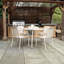PORTO 4 seater Round dining set - 100cm Table Plus 4 Stacking chairs-334814896
