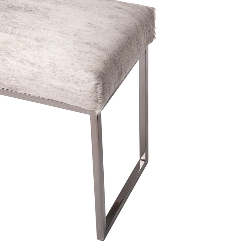 Upholstered Cowhide Bench