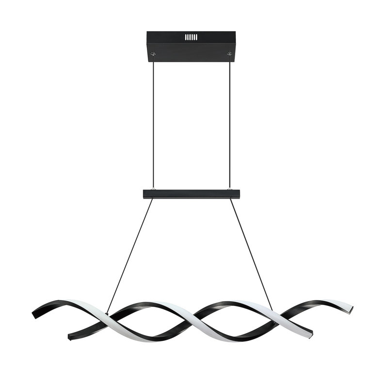 Luminaire suspendu linéaire moderne à 2 lumières pour îlot de cuisine Morie, H 83 po x l 32 po x P 5 po
