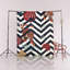 Tapis décoratif noir à motif géométrique tigré à motif zigzag noir-846412613