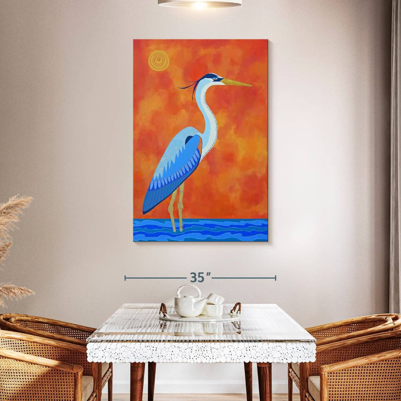 Brampt Heron Sunset, 48" H x 32" W