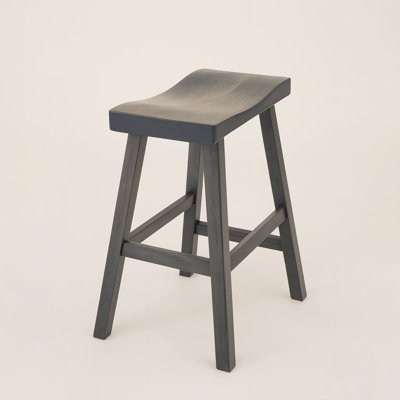 Gray Maple Backless Bar Stool, Cafe Height