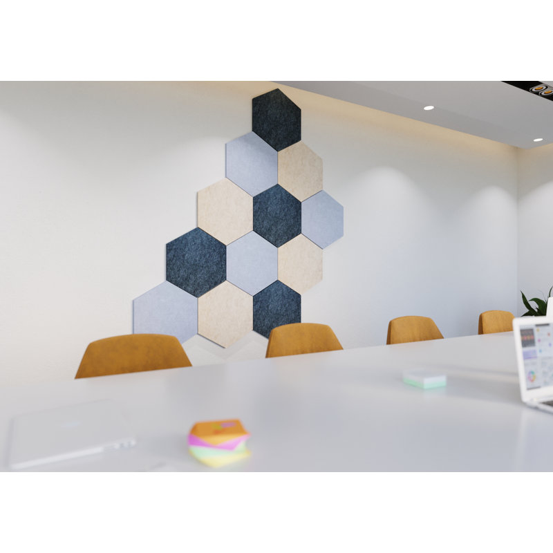 12 panneaux d'acoustique hexagonaux, H 9,50 po x l 11 po x P 0,38 po