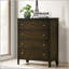 Commode 4 tiroirs Clement cacao foncé, rangement élégant et fonctionnel pour les chambres à coucher modernes et les espaces de vie.
