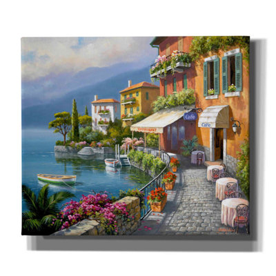 'Seaside Bistro Café' by Sung Kim, Canvas Wall Art