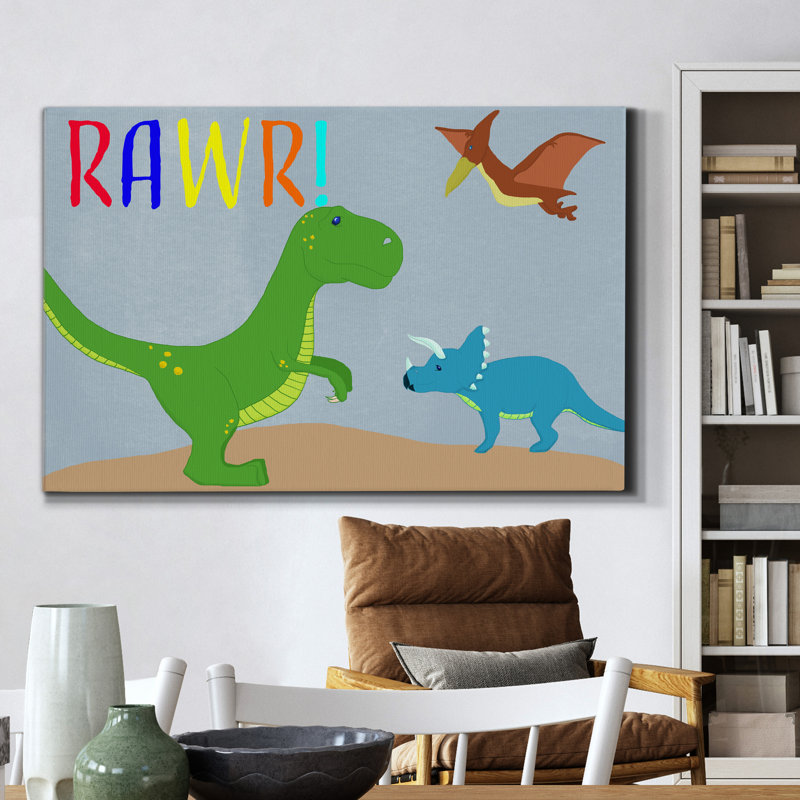 Rawr! - Reproduction d'art textuel sur toile tendue, H 60 po x l 40 po x P 1 po
