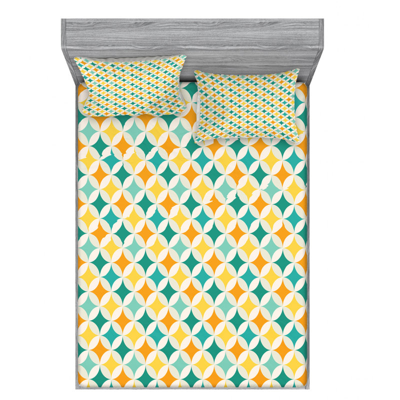 Microfiber Floral Sheet Set, Queen Sheet Set with Pillowcase