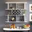 Buffet mural avec rangement et support pour verres à vin-577453557