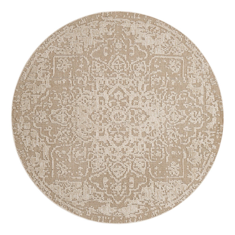 Indoor/Outdoor Traditional Area Rug, Round 7'10"