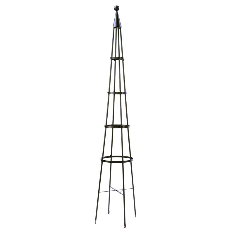 Mckayla 61 in. H x 13 in. W Iron Obelisk Trellis, 84" H x 13" W x 13" D