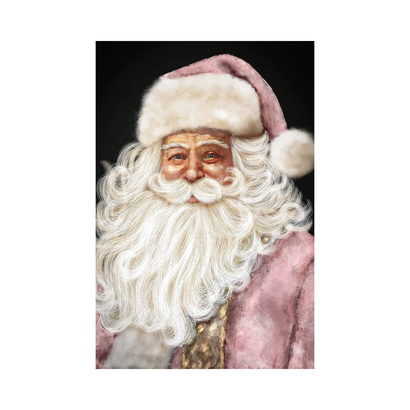 «Pink Santa», reproduction d'art murale , H 48 po x l 32 po, Toile tendue, Ne s’applique pas