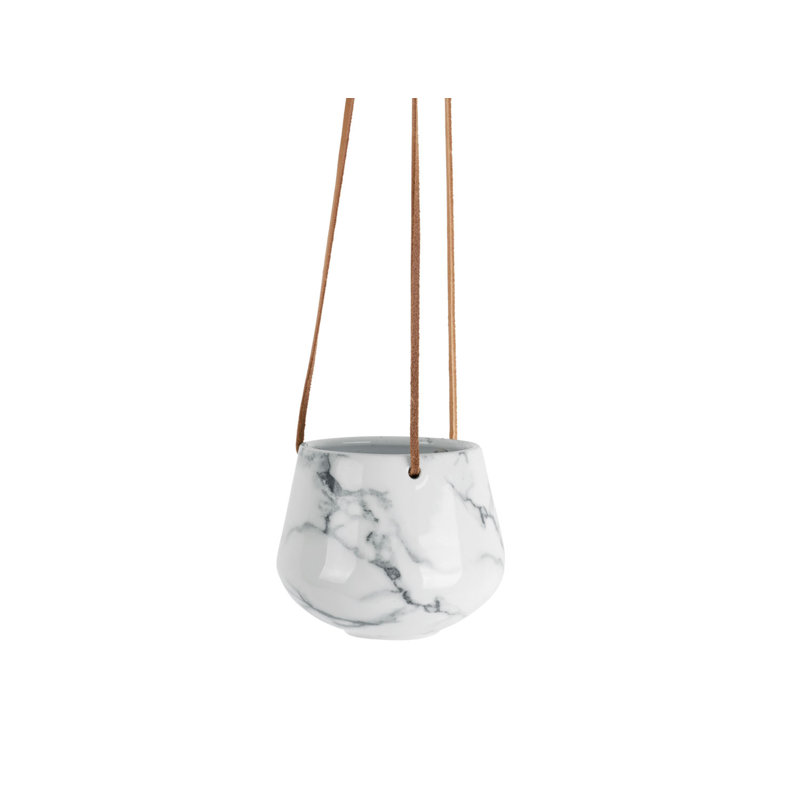 Tiggs Ceramic Hanging Planter, 9.5cm H x 12.2cm W x 12.2cm D, White