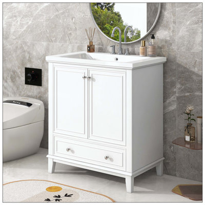 Porte de meuble-lavabo multifonctionnel avec tiroir et panneau de fibres à densité moyenne