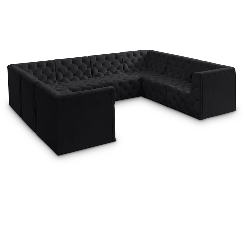 Canapé modulaire Izzobella, Velours noir