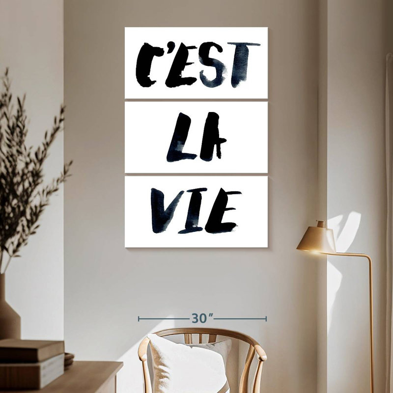 C'est La Vie Typographie II, H 65 po x l 42 po