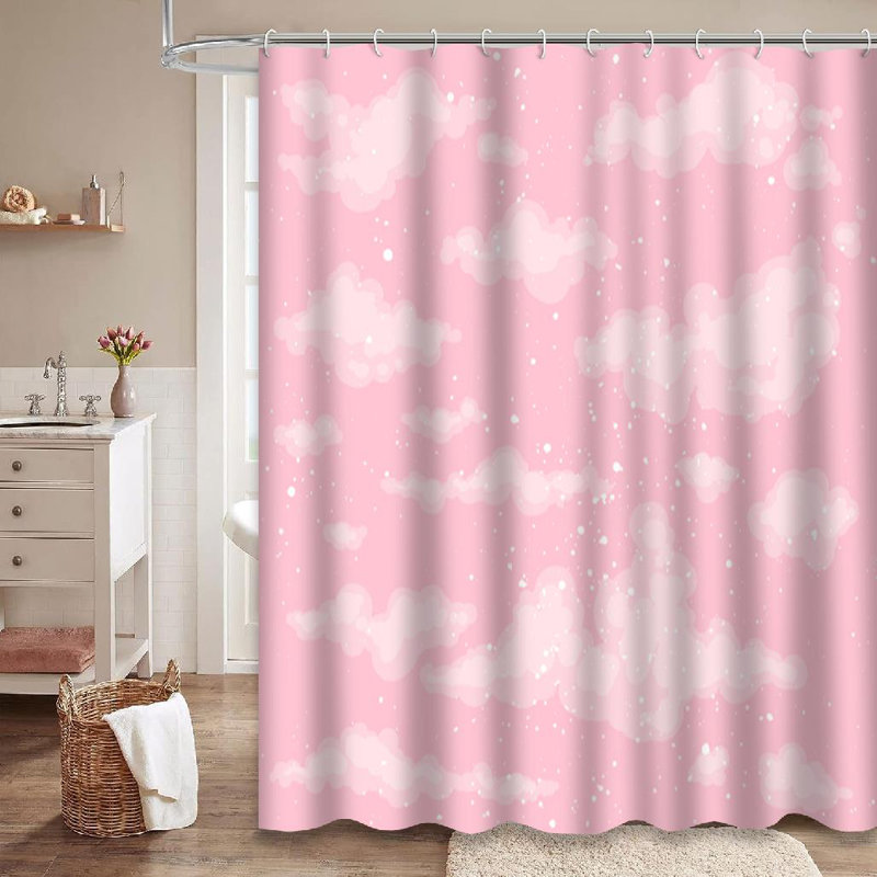 Joli rideau de douche avec 12 crochets, L 72 po x l 84 po