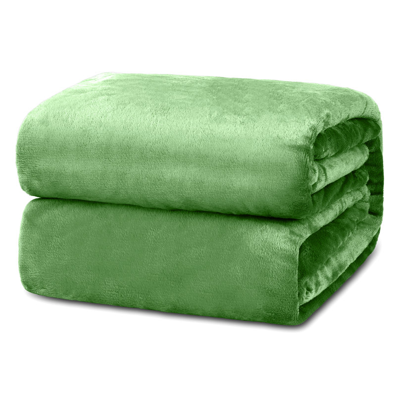 Couverture polaire en microfibre, L 108 po x L 90 po, Vert