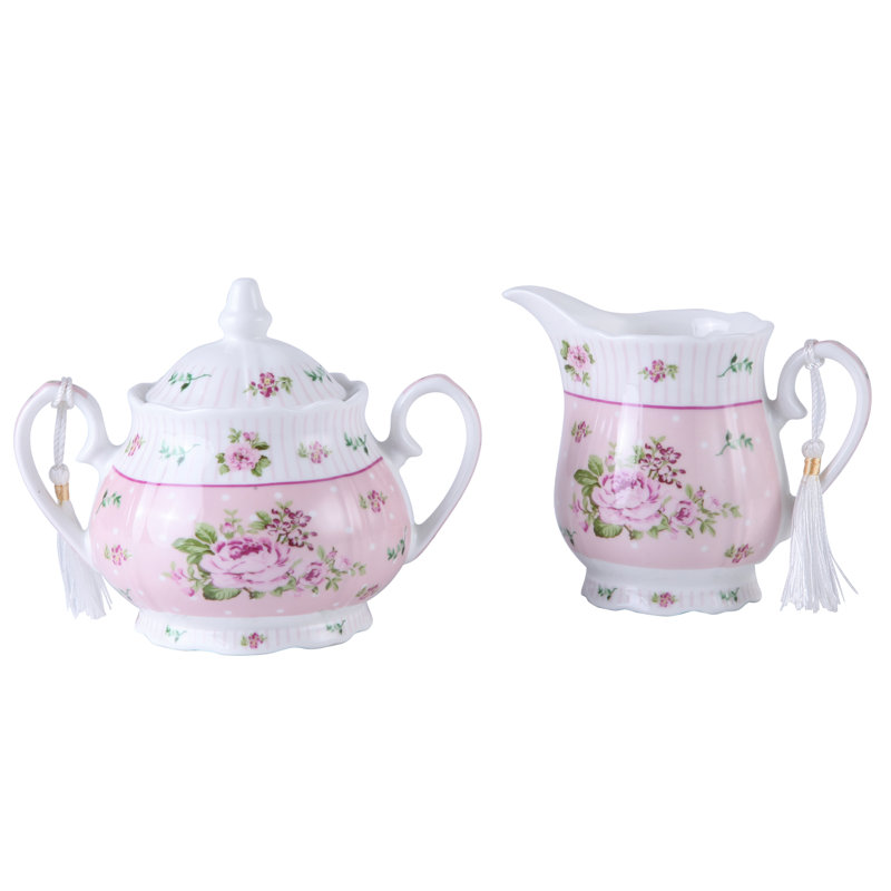 Albina Milk Jug & Sugar Bowl Set, Pink
