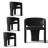  Set of 4 Modern Upholstered Barrel Dining Chair With Arm-1900434200