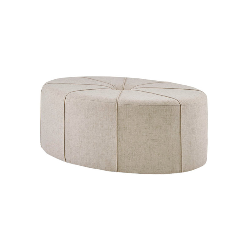 48" Ottoman,Polyester Fabric Large Cocktail Ottoman Modern Style For Living Room, Cream
