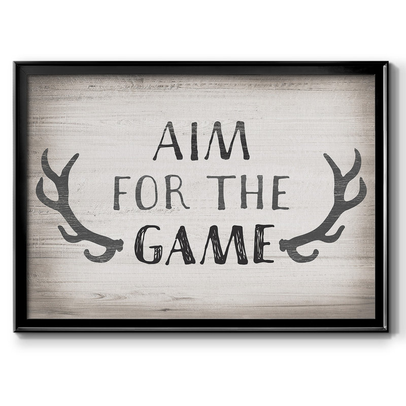 «Aim Game», art textuel sur toile, Noir, H 18 po x l 26 po x P 1,5 po