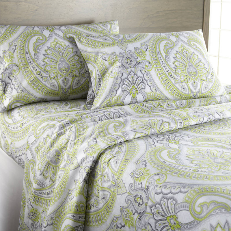 Ensemble de draps South Melody Linens Pure, Grand, Damas mélodie, Green