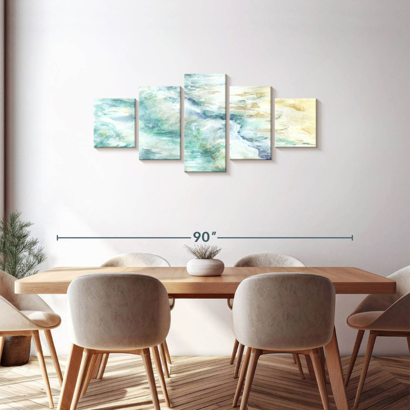 Paysage de vagues océaniques, H 30 po x l 68 po