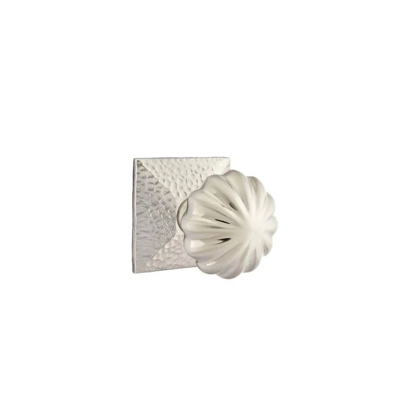 Ensemble de mortaise intérieure Emtek avec rosette martelée et bouton Melon (LH)