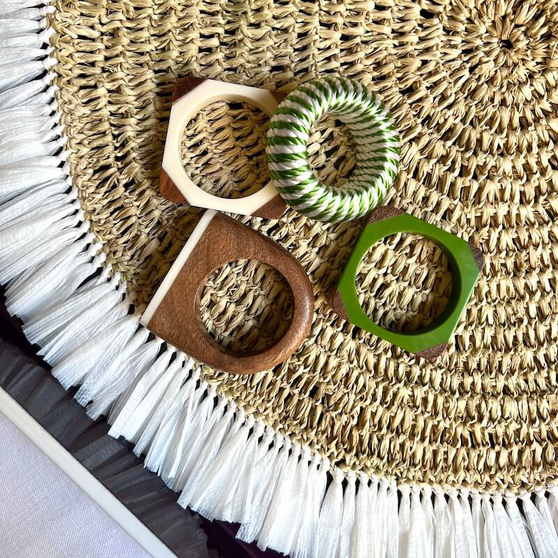 Flow Napkin Rings - White, White