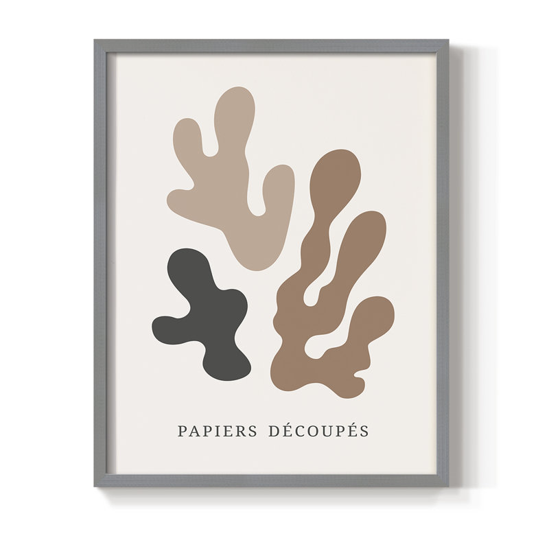 Matisse CDIV, reproduction d'art encadrée - bois massif, H 15 po x l 12 po, Gris