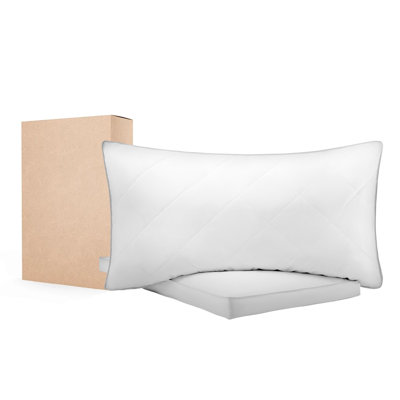 Bed Pillows For Sleeping, Set Of 2, Queen Size Luxury Quality Hotel Pillows With Original Down Alternative Filling, Supportive And Fluffy, Bedding For Back, Stomach And Side Sleepers, White