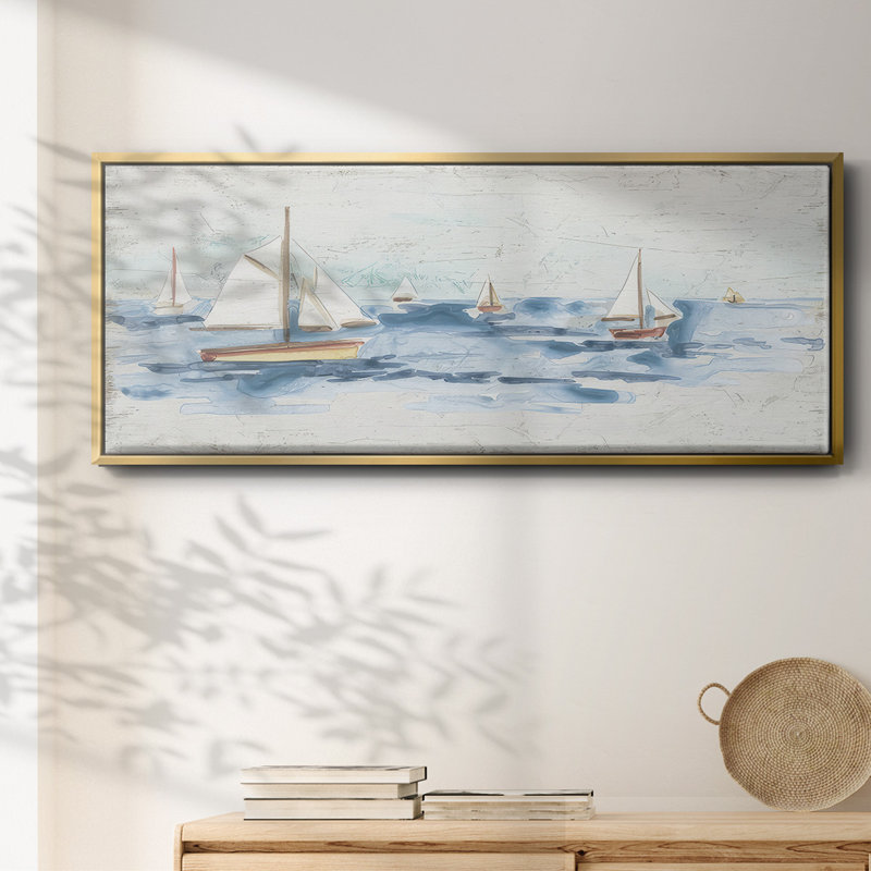 Bateaux sur l'eau I - toile encadrée, H 24 po x l 60 po
