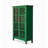 Green Solid Wood Display Cabinet With Glass Doors