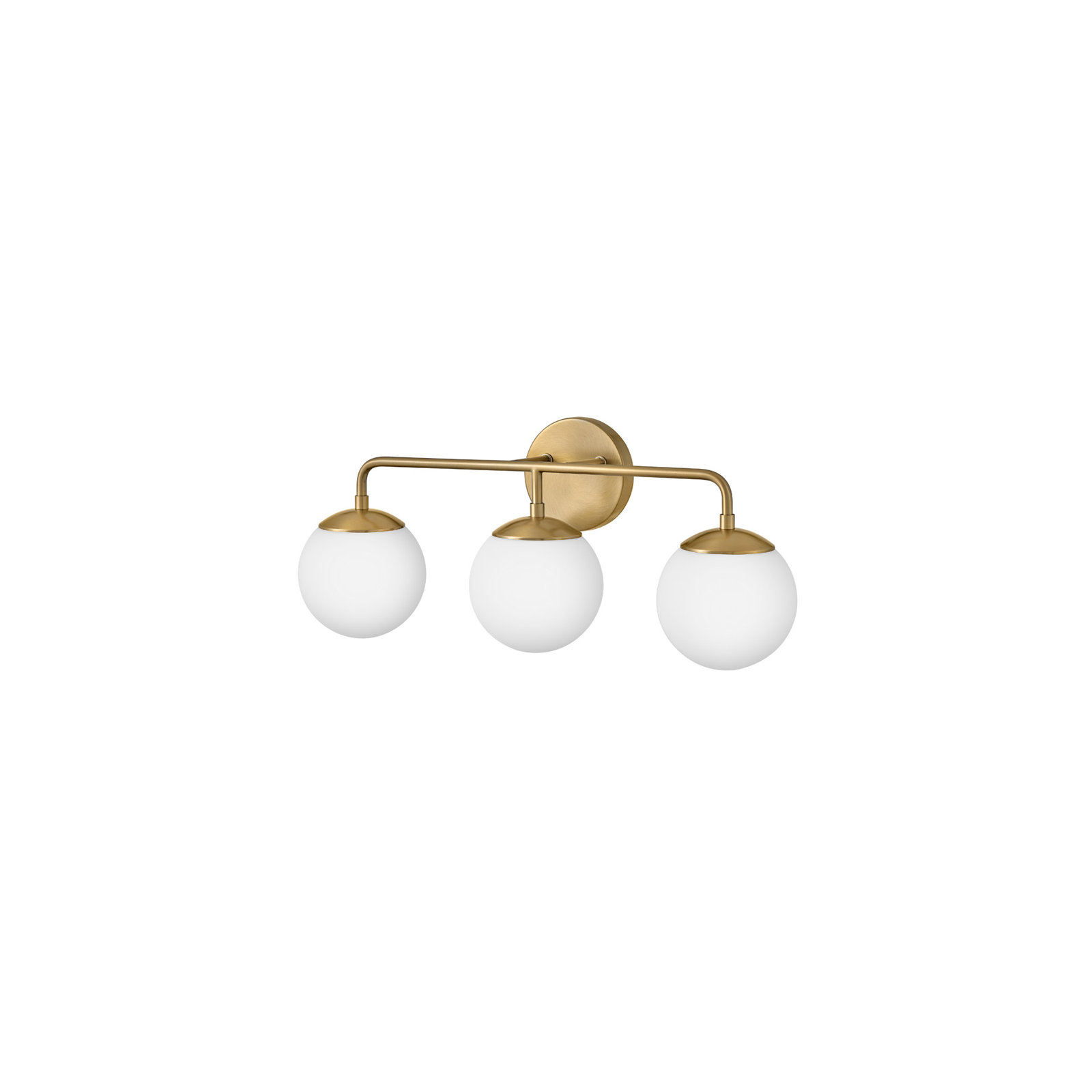 Kobie 3 Light Frosted Dimmable Vanity Light, Gold
