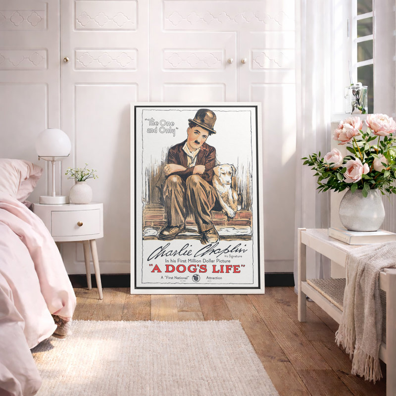«A Dog’s Life», œuvre d'art de Charlie Chaplin, affiche de cinéma comique rétro, impression sur toile encadrée